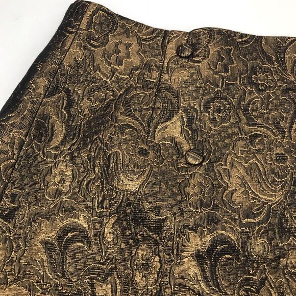 Sandro Paris Goldena Metallic Bronze Brocade Ruffled Mini Skirt - Picture 9 of 16